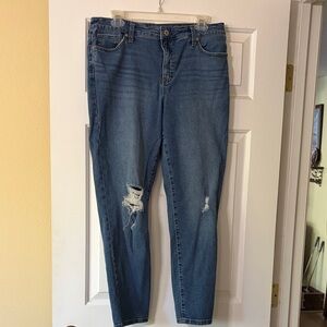 Style & Co. Dark Blue Distressed Skinny Jeans